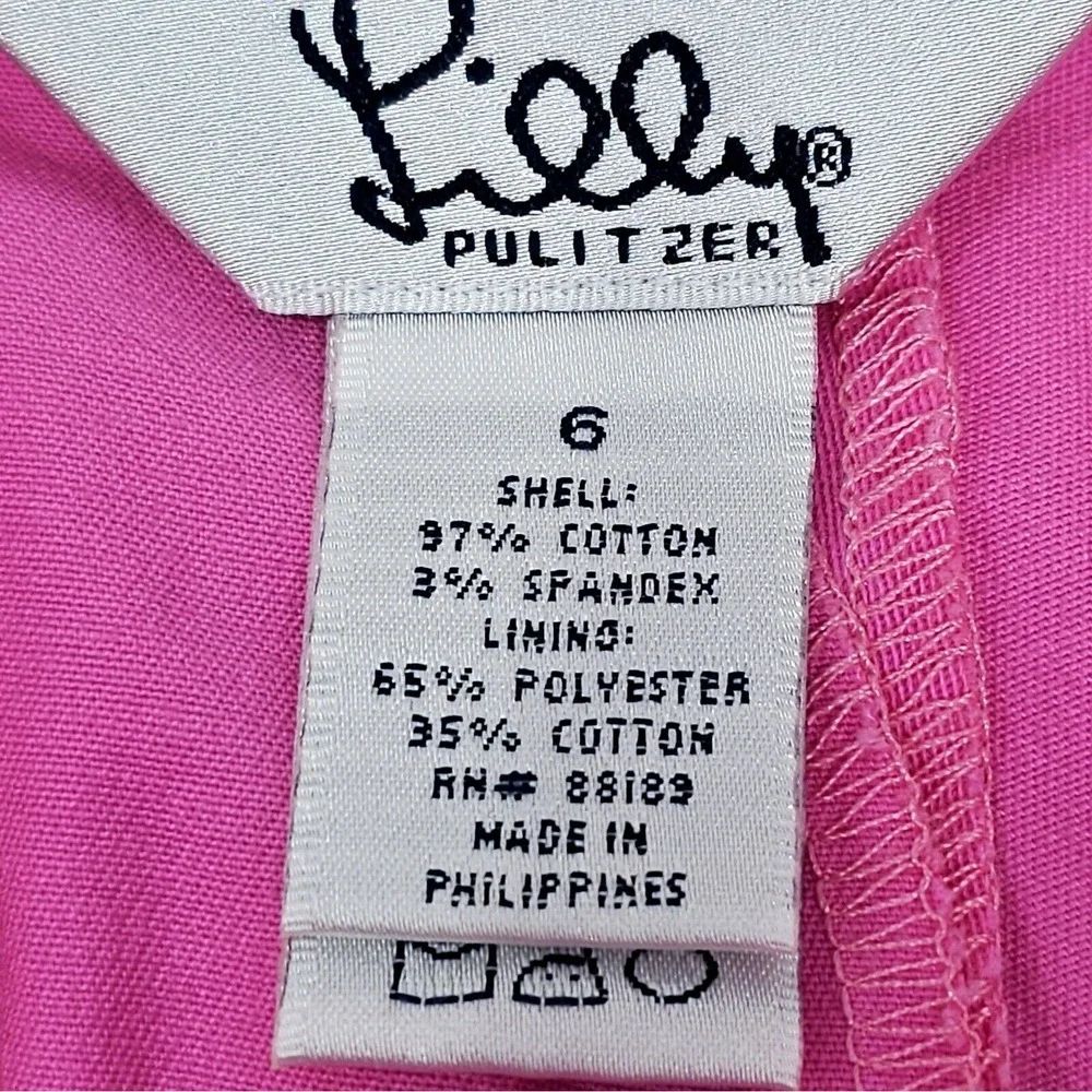 Lilly Pulitzer Hot Pink Dress Pants Size 6‎ Women's Straight Leg Stretch Bright
